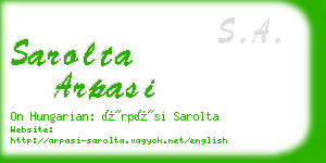 sarolta arpasi business card